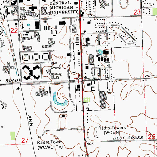 Topographic Map of Public Broadcasting Building, MI