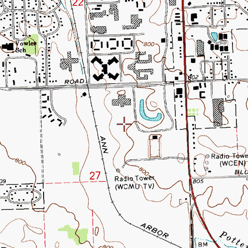 Topographic Map of Bennett Track, MI
