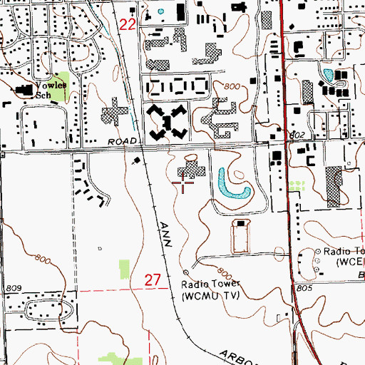 Topographic Map of Student Activity Center, MI