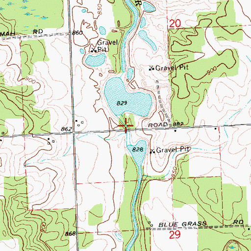 Topographic Map of Majeske Landing County Park, MI