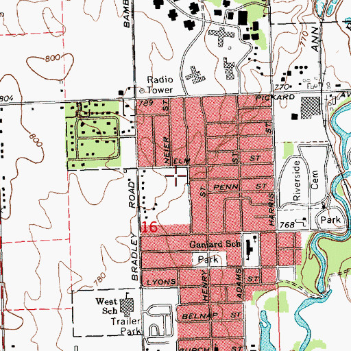 Topographic Map of Sunnyside Park, MI
