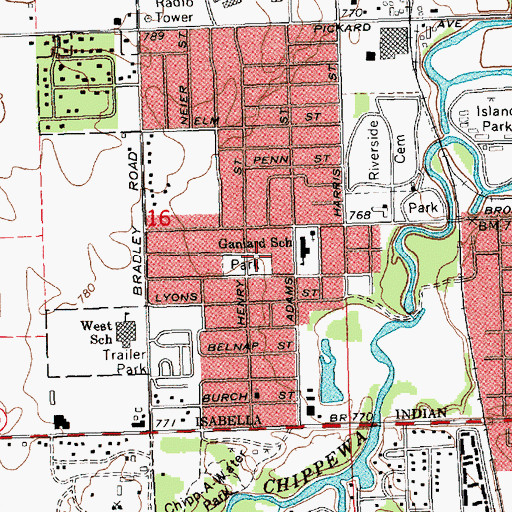 Topographic Map of Yost Field, MI