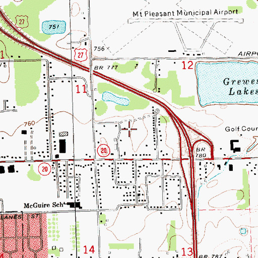 Topographic Map of Jameson Park, MI