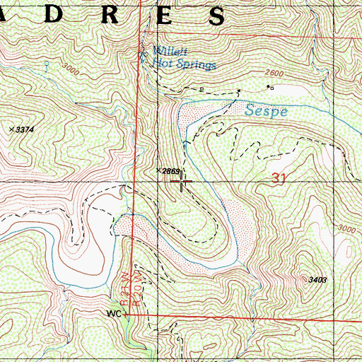 Topographic Map of Ten Sycamore Flat, CA