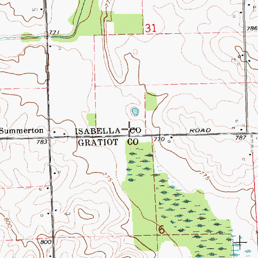 Topographic Map of Summerton Post Office (historical), MI