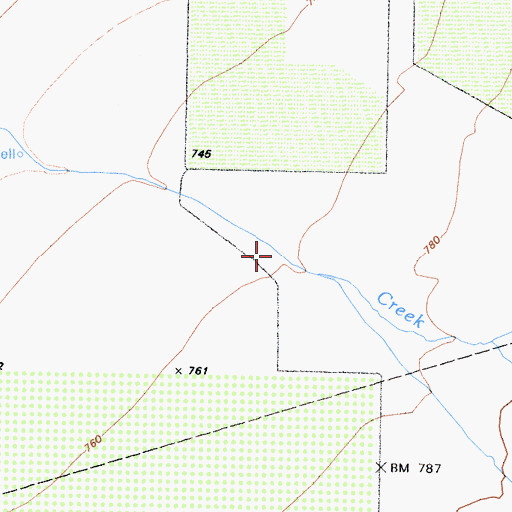 Topographic Map of Tunis Creek, CA