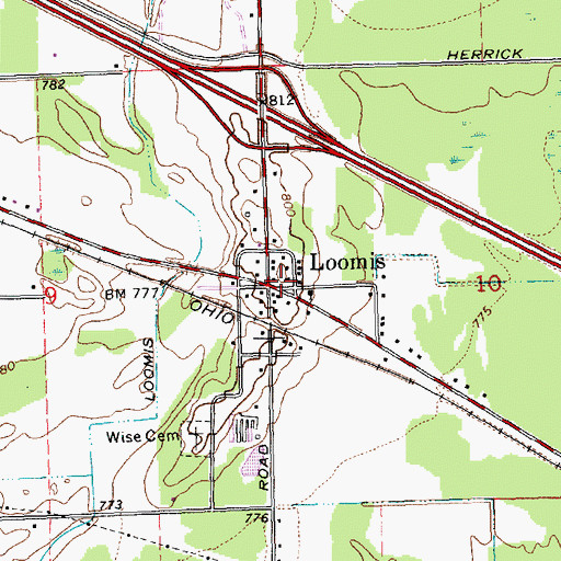 Topographic Map of Loomis Post Office (historical), MI