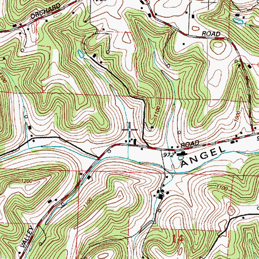 Topographic Map of Angel Valley Farm, OH