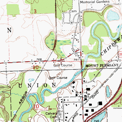 Topographic Map of Longwood Post Office (historical), MI