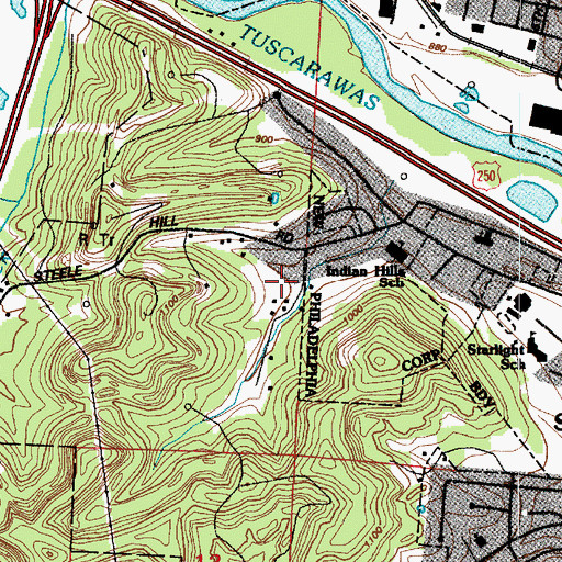 Topographic Map of J And M Mobile Home Park, OH