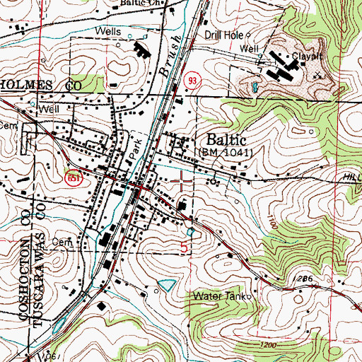Topographic Map of Baltic Park Place, OH