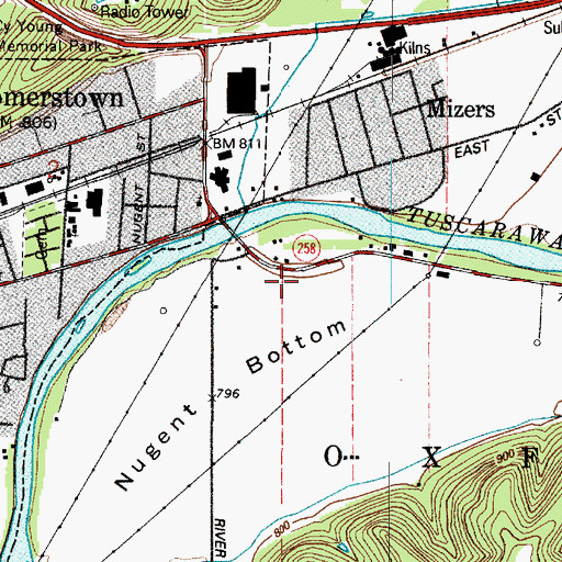 Topographic Map of Matthews Trailer Park, OH