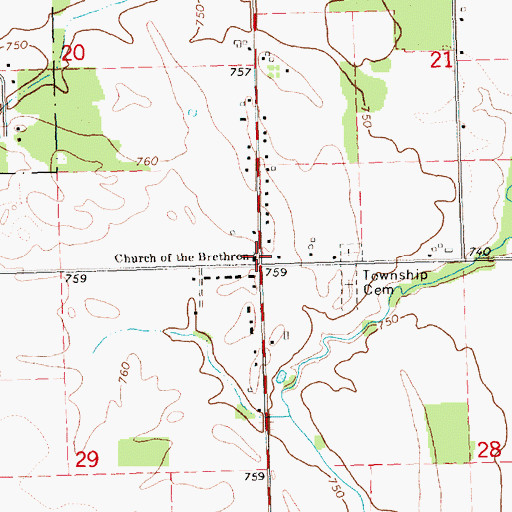 Topographic Map of New Life Christian Fellowship Church, MI