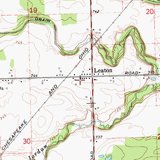 Topographic Map of Leaton United Methodist Church, MI