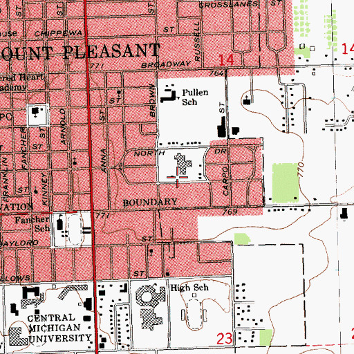 Topographic Map of Medical Arts Pediatrics Clinic, MI