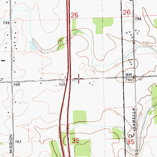 Topographic Map of Country Place Park, MI