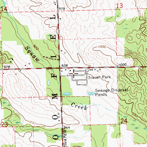 Topographic Map of Broomfield Valley Mobile Home Park, MI