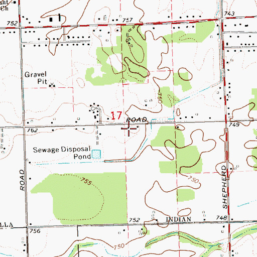 Topographic Map of Saginaw Chippewa Academy, MI