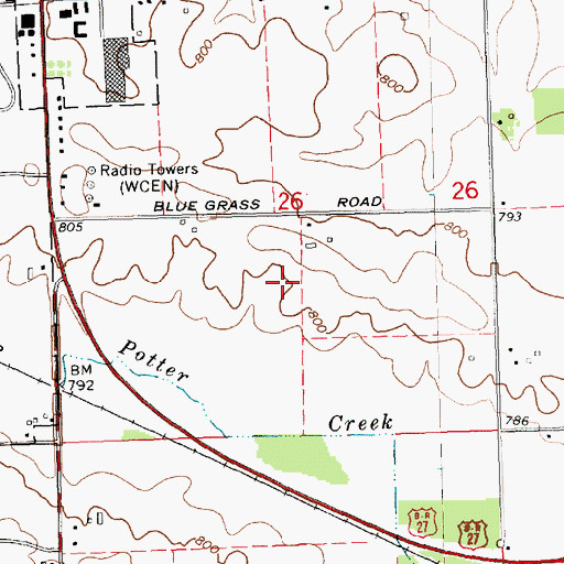 Topographic Map of Union Commons Mall, MI