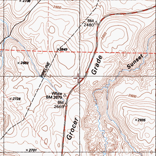 Topographic Map of Grocer Grade, CA