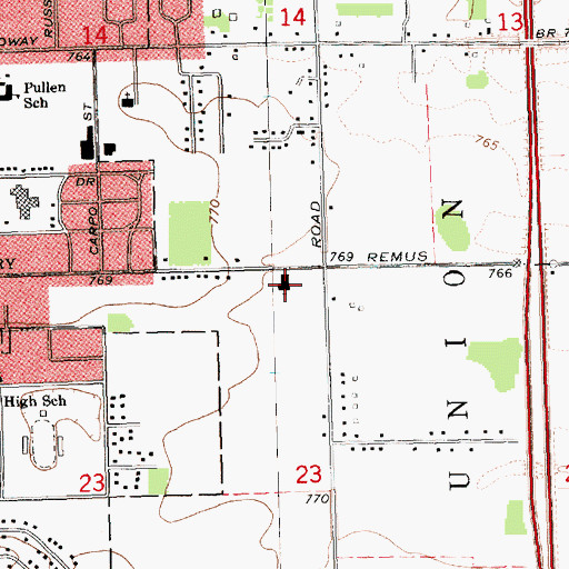 Topographic Map of Mount Pleasant Christian Academy, MI