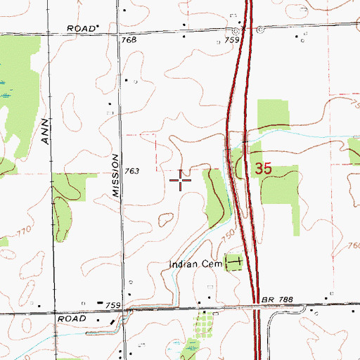 Topographic Map of Mount Pleasant Meadows, MI
