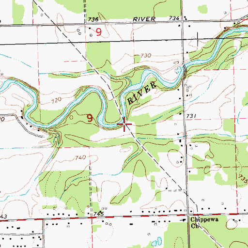Topographic Map of Shardi's Hide Away Campground, MI