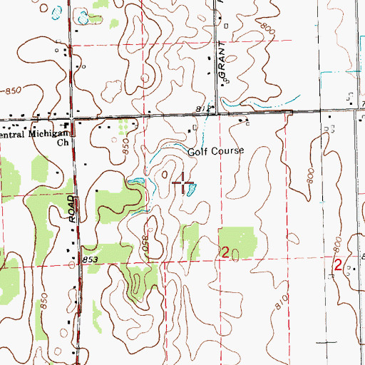 Topographic Map of Pleasant Hills Golf Course, MI