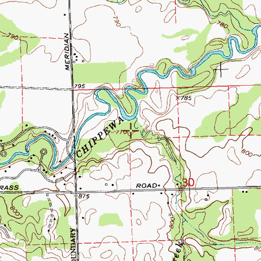 Topographic Map of Meridian County Park, MI