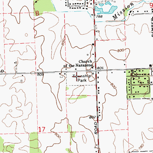 Topographic Map of McDonald Park, MI