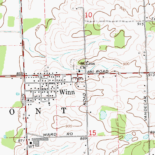 Topographic Map of Memorial Park, MI
