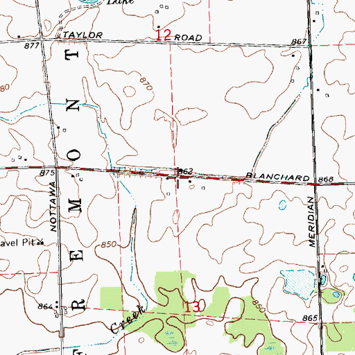 Topographic Map of Morey Charter Elementary School, MI