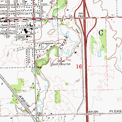 Topographic Map of Winding Brook Golf Club, MI