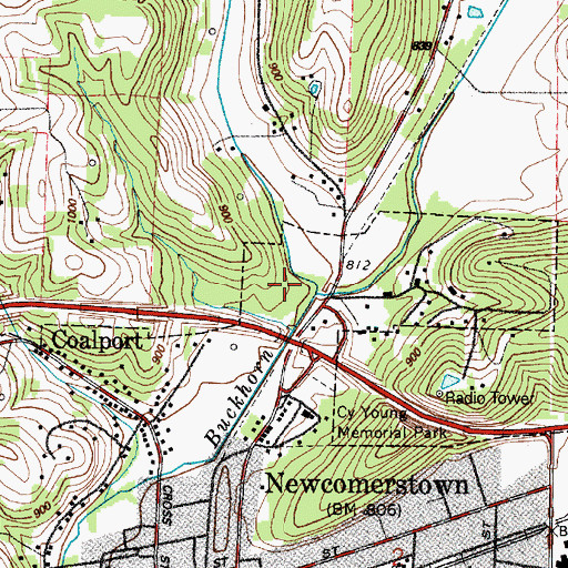 Topographic Map of Creekside Crossing, OH