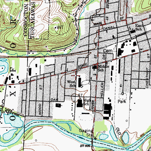 Topographic Map of Beaver Street Trailer Court, OH