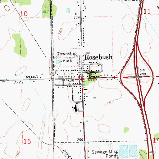 Topographic Map of Westwinds Mobile Home Park, MI