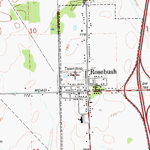 Topographic Map of Isabella Township Park, MI