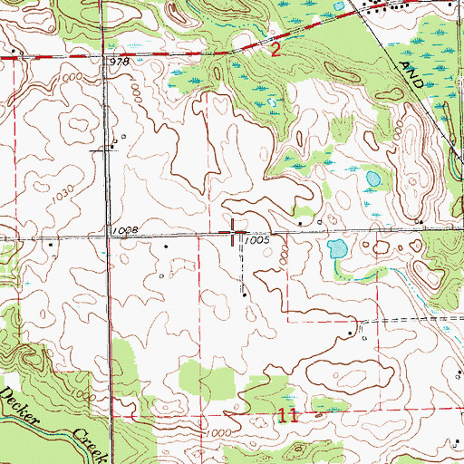 Topographic Map of Hall's Corner Holiness Church, MI