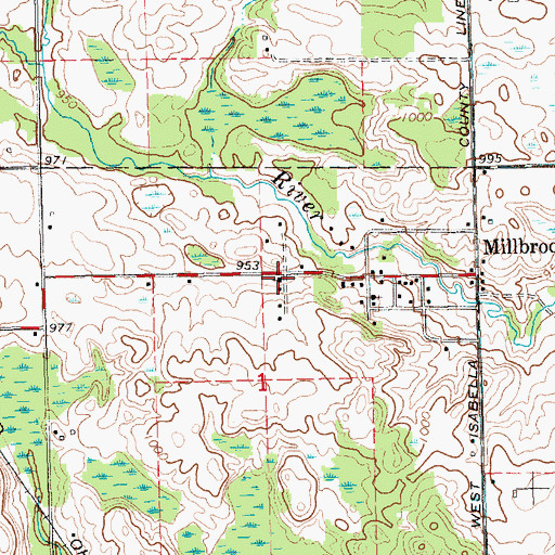 Topographic Map of Free Methodist Church, MI