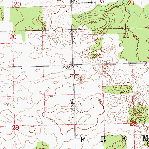 Topographic Map of Winn United Methodist Church, MI