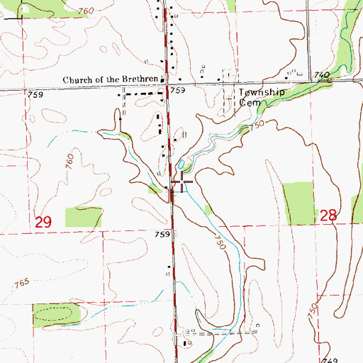Topographic Map of Isabella County Poor Farm Cemetery, MI