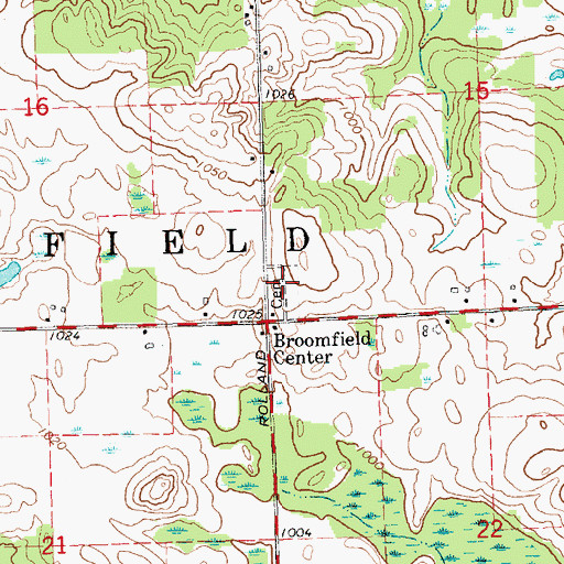 Topographic Map of Broomfield Township Cemetery, MI