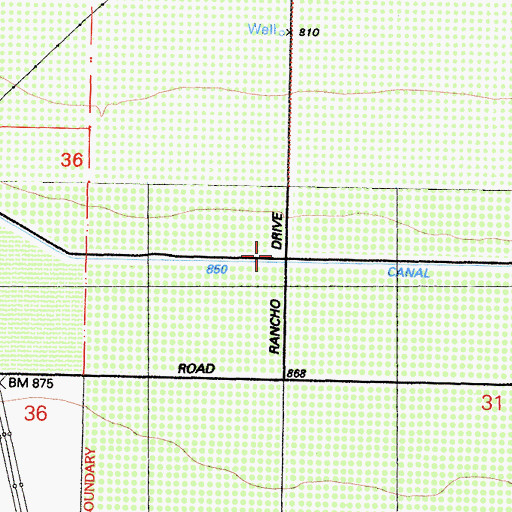 Topographic Map of 850 Canal, CA