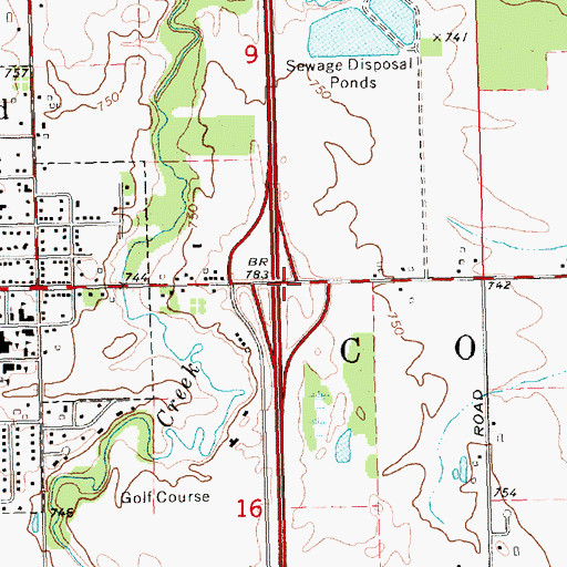 Topographic Map of Interchange 135, MI