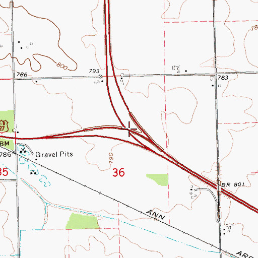 Topographic Map of Interchange 139, MI