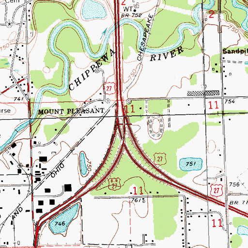 Topographic Map of Interchange 144, MI