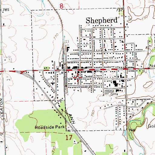 Topographic Map of Power House Historical Marker, MI