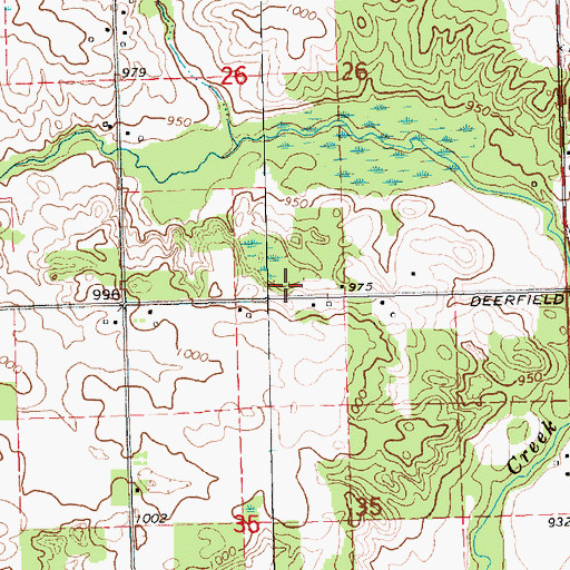 Topographic Map of Broomfield Number One Cemetery, MI