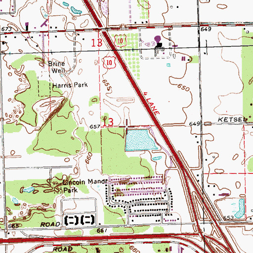 Topographic Map of Stratford Woods Park, MI