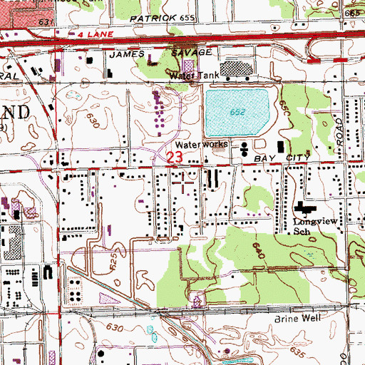 Topographic Map of Kent Park, MI